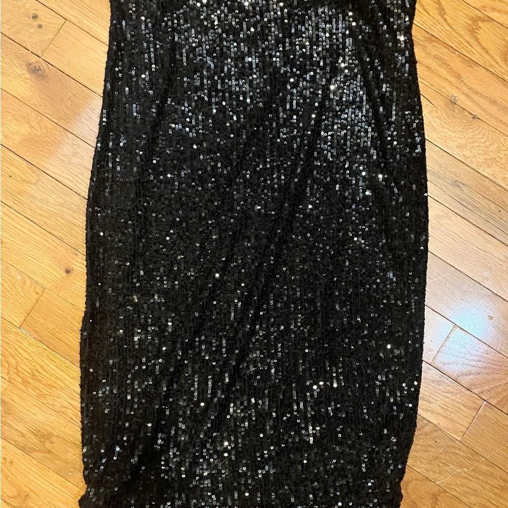 Rachel Zoe Black Stretch Sequin Skirt - Medium